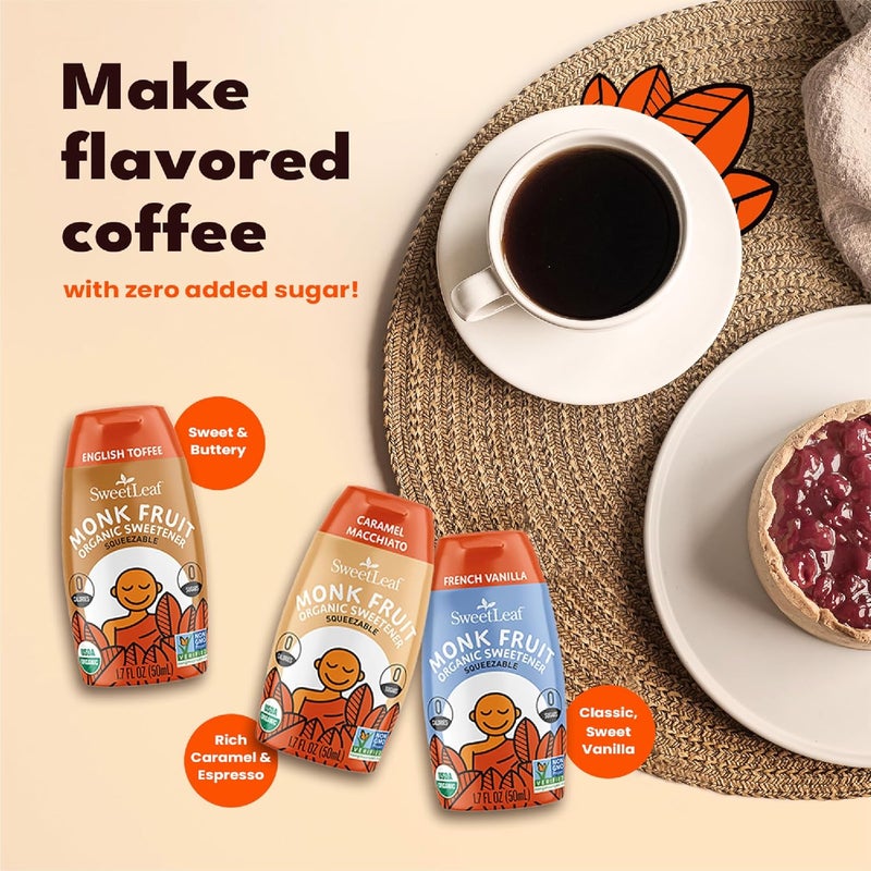 SweetLeaf محلي سويت ليف بنكهة الفانيليا الفرنسية السائلة - قطرات عضوية خالية من السعرات الحرارية، 1.7 أونصة سائلة - Image 3